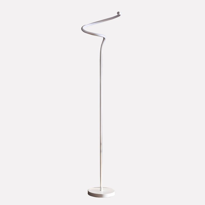 Matte White Curvilinear S-Curve LED Floor Lamp