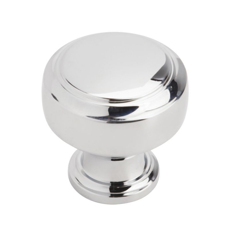 Highland Ridge Polished Chrome Round Cabinet Knob with Mounting Hardware