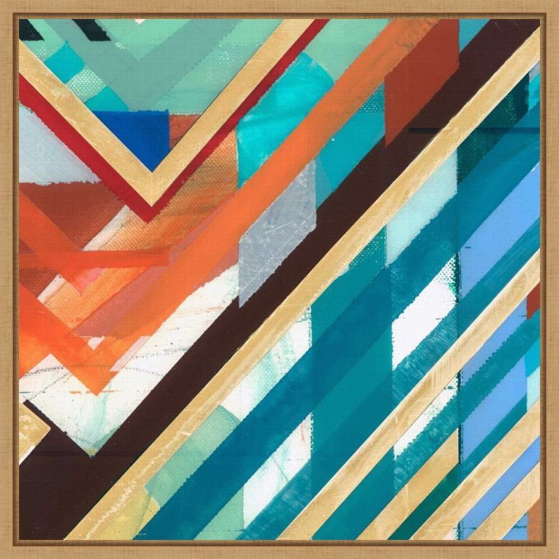 Sylvie Maple Framed Abstract Geometric Canvas Wall Art, 22 x 22 Inches