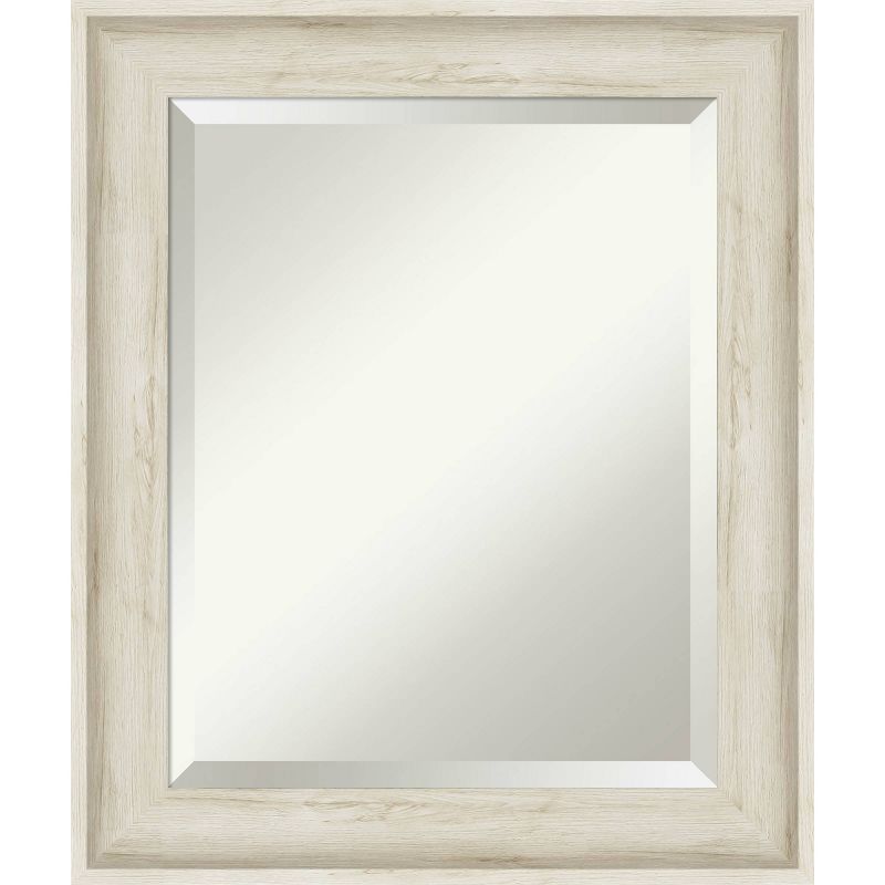 Cream Wood Framed Rectangular Bathroom Vanity Mirror