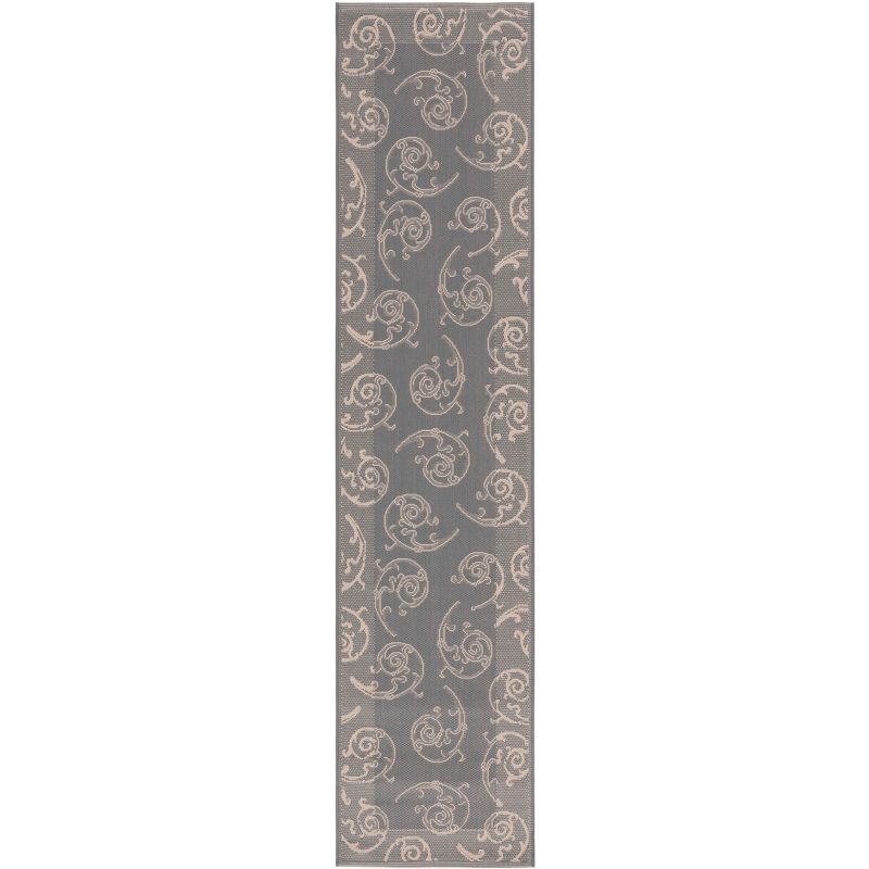 Gray Synthetic Flat-Woven 27" Reversible Indoor/Outdoor Rug