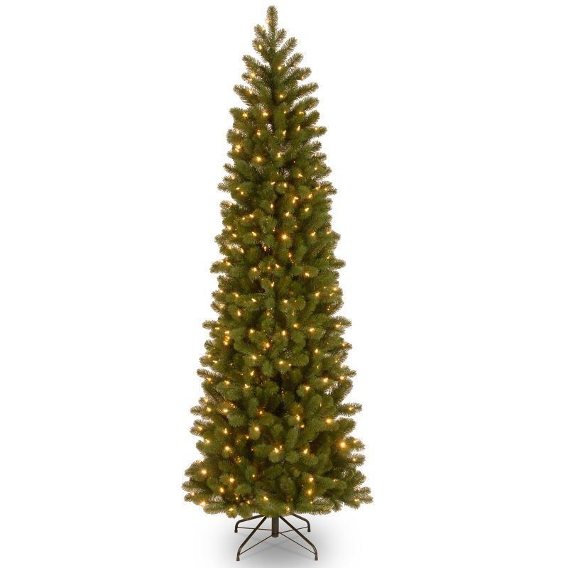 7.5' Pre-Lit Slim Douglas Fir Artificial Christmas Tree with White Lights