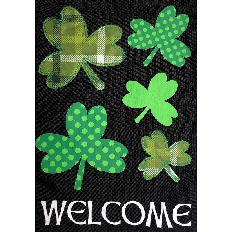 St. Patrick's Day Shamrock Burlap Welcome Flag 28" x 40"