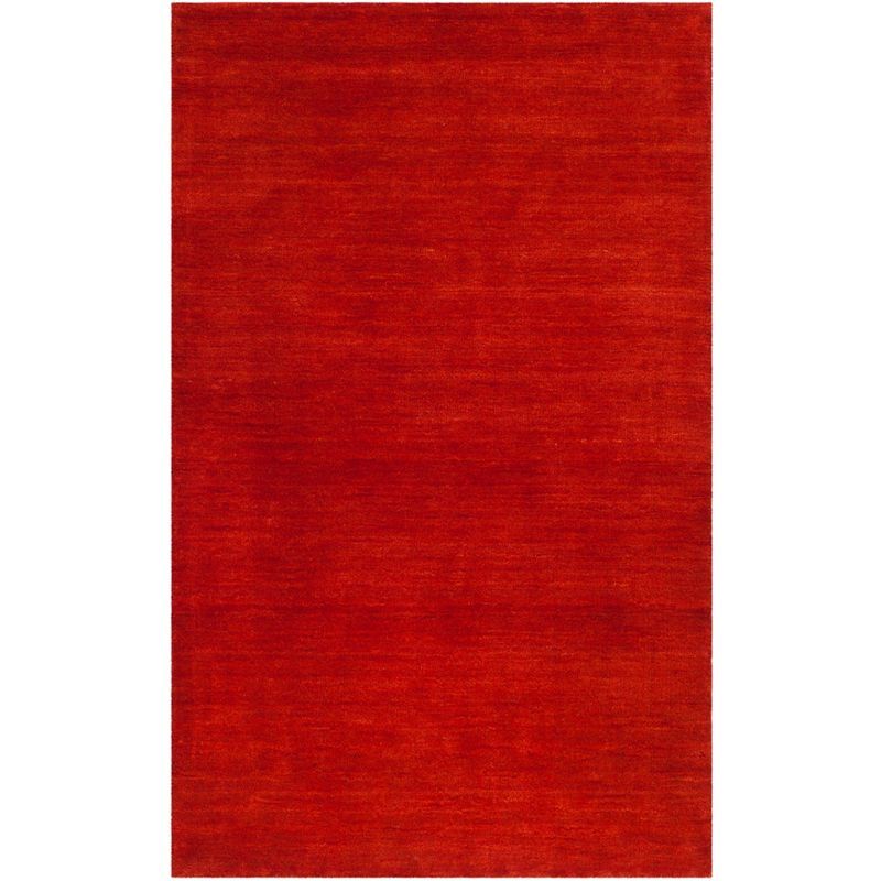 Himalaya Red Hand-Knotted Wool Round Area Rug