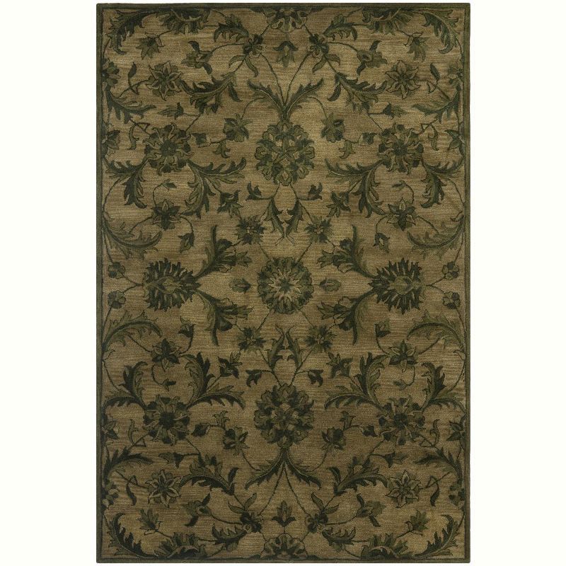 Handmade Olive Green Wool Tufted Area Rug 6' x 9'