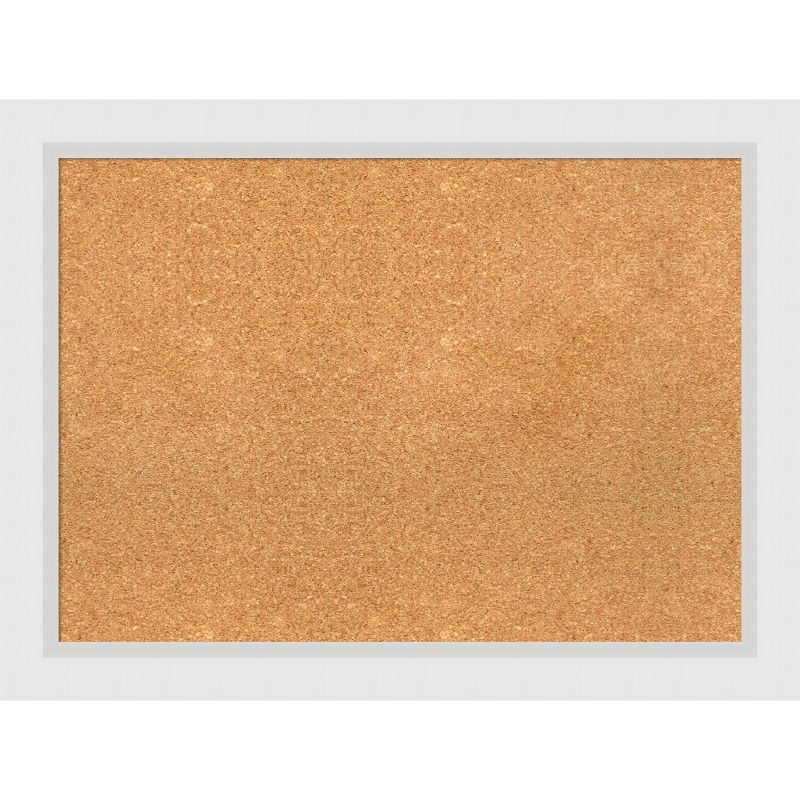 Blanco White Wood Framed Cork Bulletin Board, 32x24