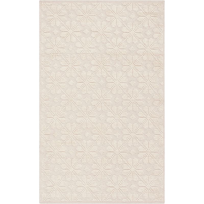 Ivory Handwoven Wool and Cotton Tufted Reversible Accent Rug 2'3" x 4'
