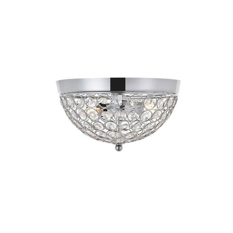 Taye Chrome and Glass 2-Light Flush Mount