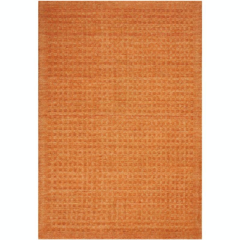 Sunset Orange Wool Rectangular Area Rug 8' x 10'