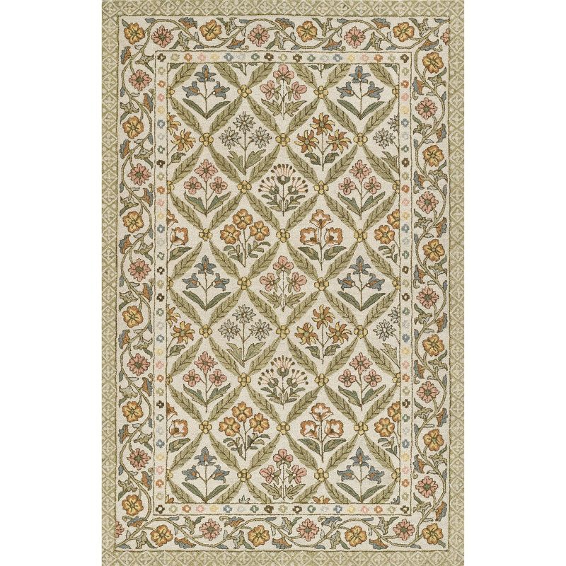 Cotswold Green Handmade Tufted Wool 2' x 3' Area Rug