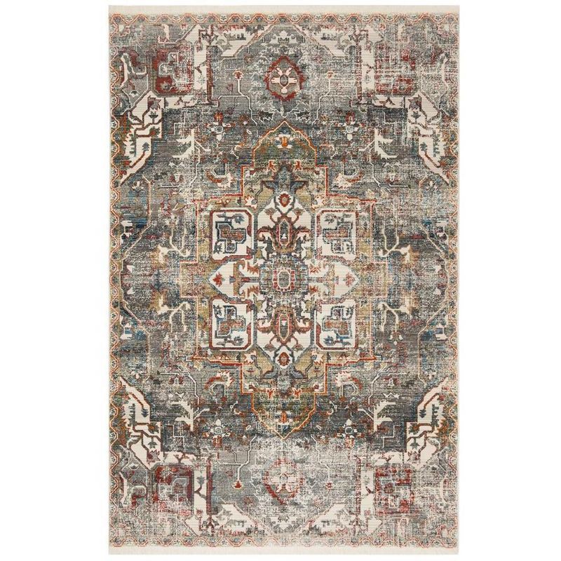 Reversible Easy Care Gray Synthetic 5' x 7' Area Rug