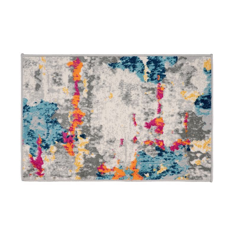 Abstract Charm 5' x 7' Multicolor Easy-Care Synthetic Area Rug