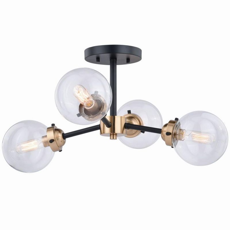 Orbit 20" Bronze and Glass Sputnik Ceiling Light