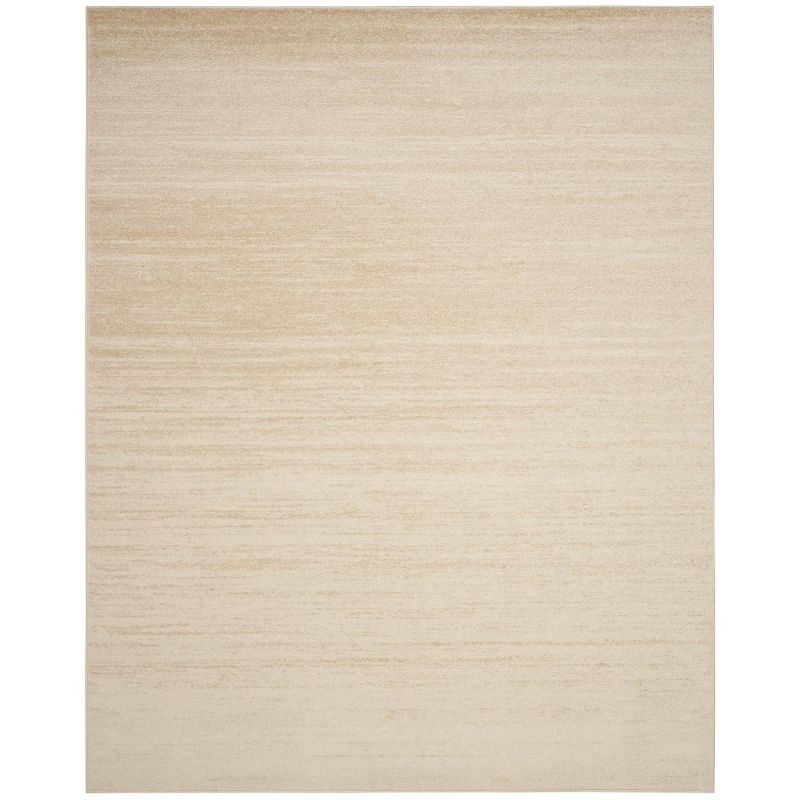 Champagne and Cream 9' x 12' Synthetic Stripe Area Rug