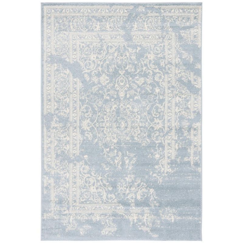 Ivory and Slate Rectangular Hand-knotted Reversible Area Rug