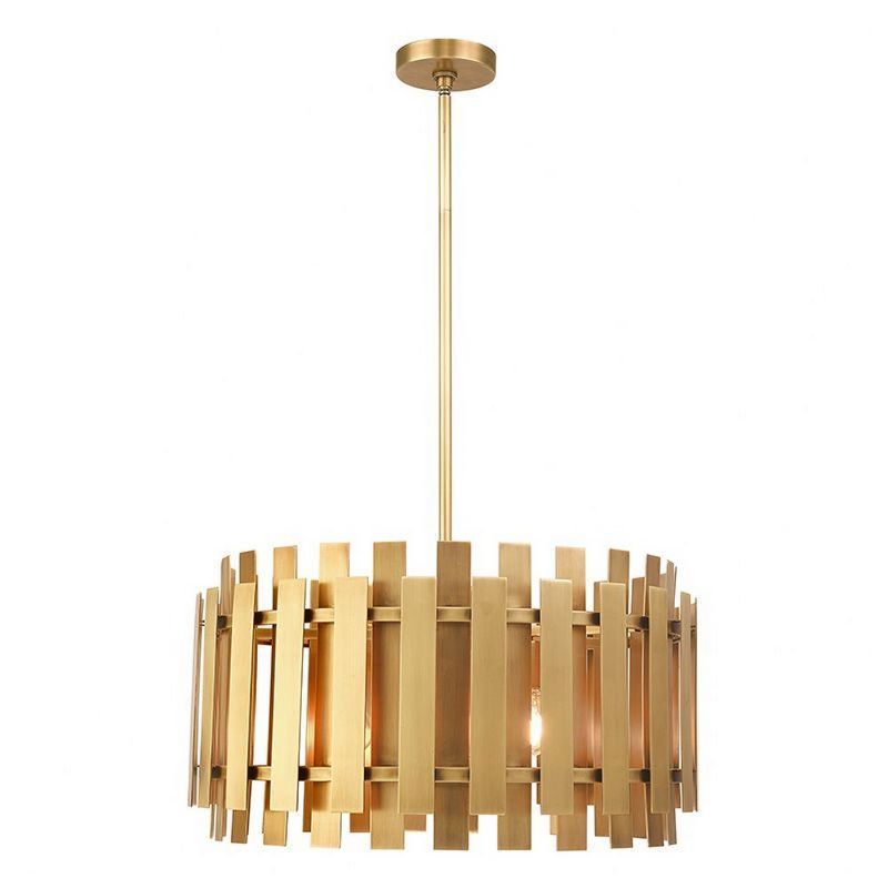 Greenwich Minimalist Natural Brass 5-Light Pendant Chandelier