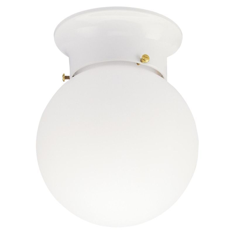 Minimalist White Glass Globe Flush Mount Ceiling Light