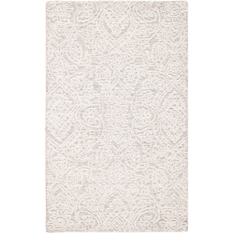 Natural Ivory Hand-Tufted Wool Round Area Rug