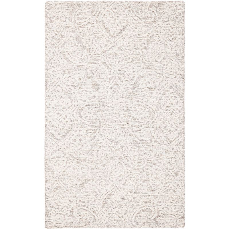 Natural Ivory Hand-Tufted Wool Round Area Rug