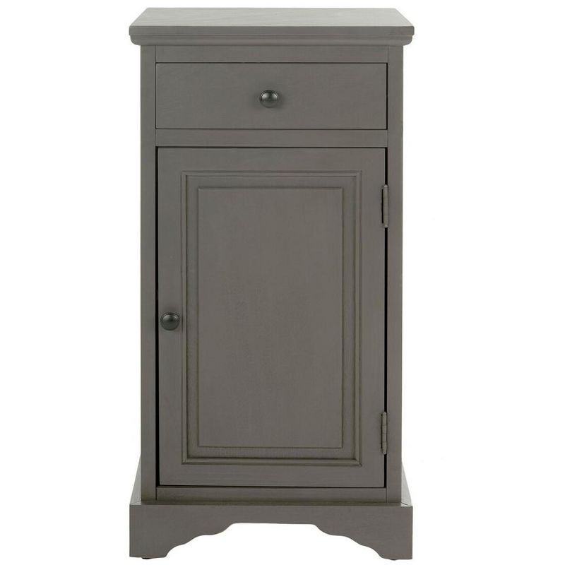 Transitional Grey Pine Freestanding Office Storage Cabinet