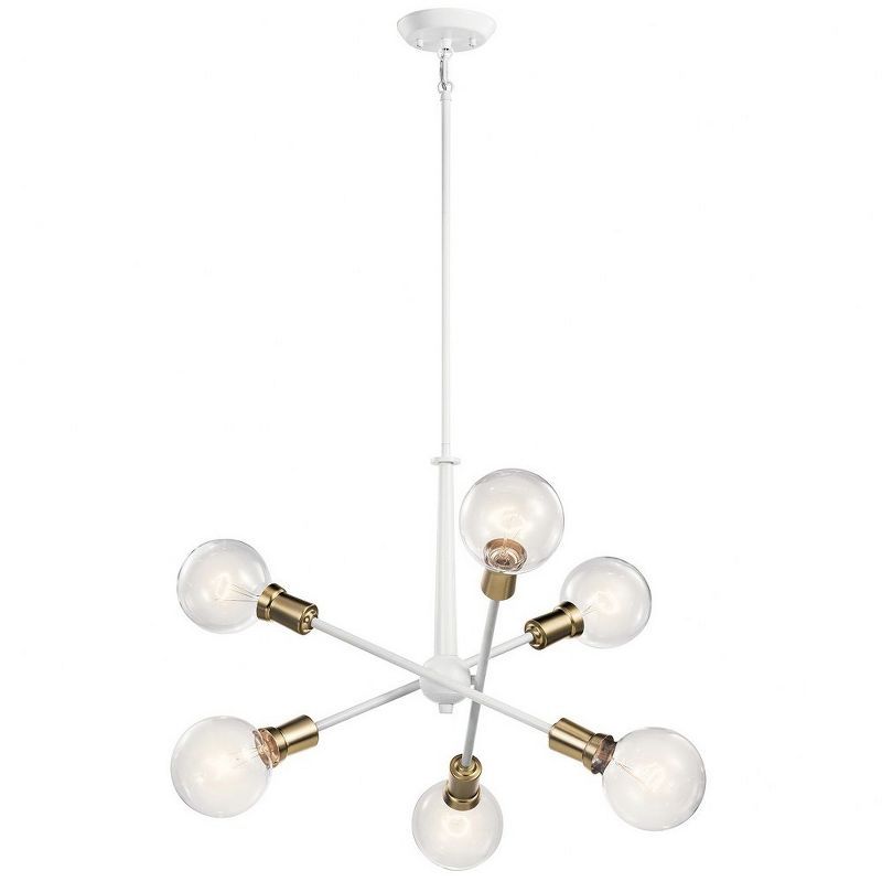 Cosmic Radiance 20" White Modern Sputnik Chandelier