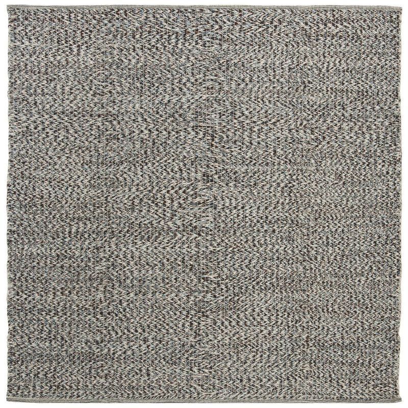 Coastal Breeze Blue Cotton 6' Square Hand Woven Rug