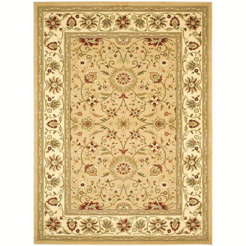 Ivory 6' x 9' Synthetic Easy Care Rectangular Area Rug
