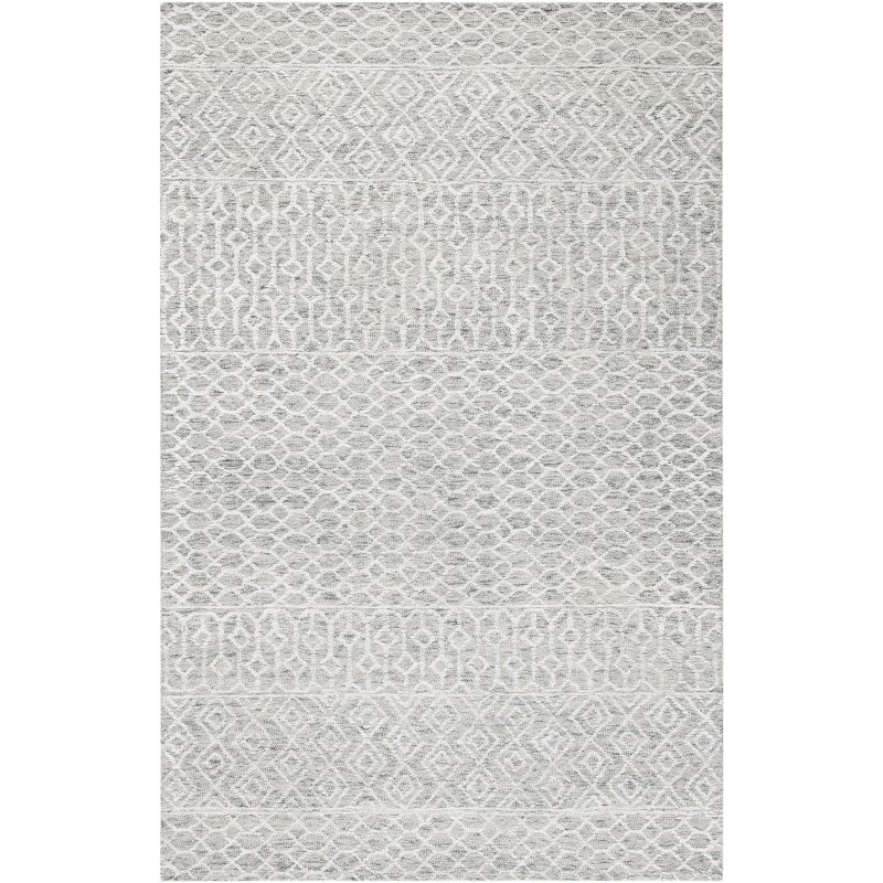 Ivory Rectangular Hand-Tufted Wool and Viscose Area Rug