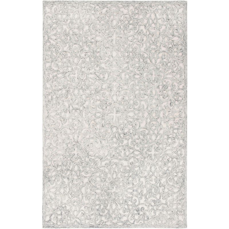 Charcoal & Ivory Hand-Tufted Wool Rug - 5' x 8'