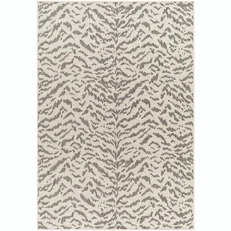 Korrey 8' x 10' Black and Beige Polypropylene Sisal Area Rug