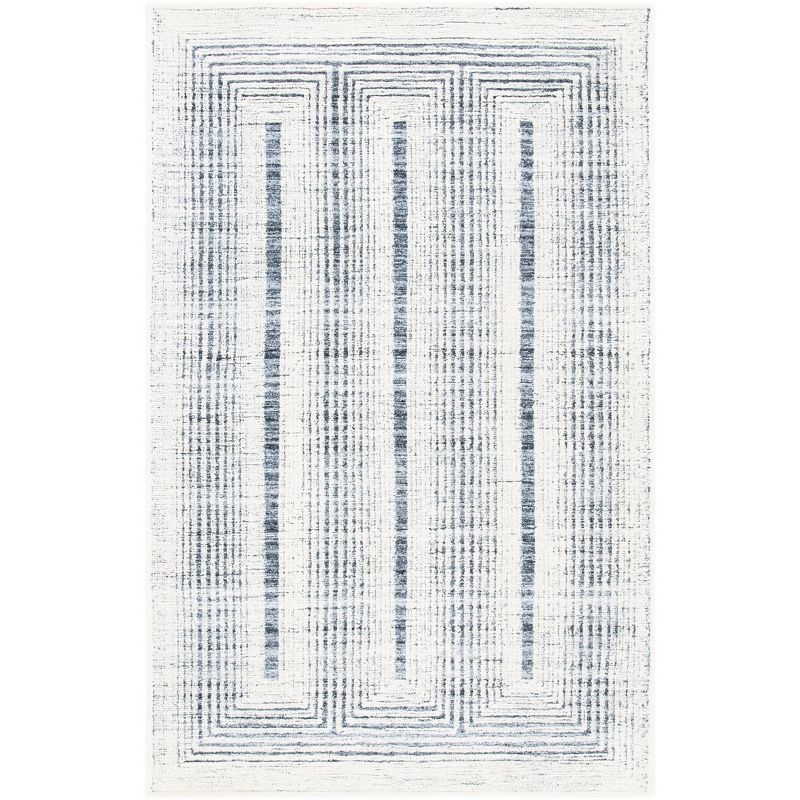 Hand-Tufted Metro Elegance Wool Rug in Gray and Ivory - 5' x 8'