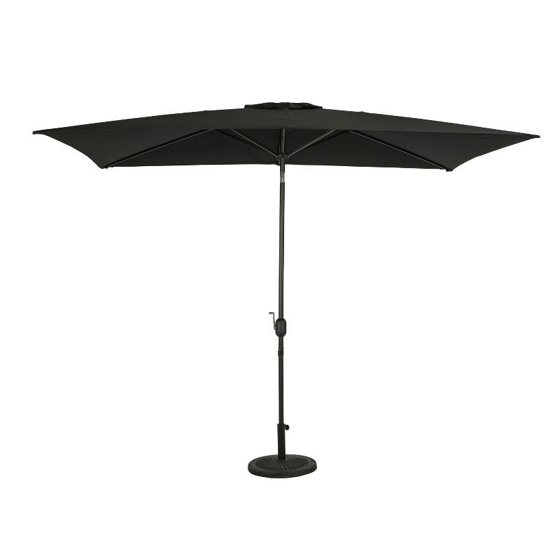 Bimini 10' Black Rectangular Market Umbrella with Steel Frame