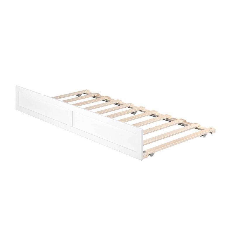 White Twin Wood Frame Trundle Daybed