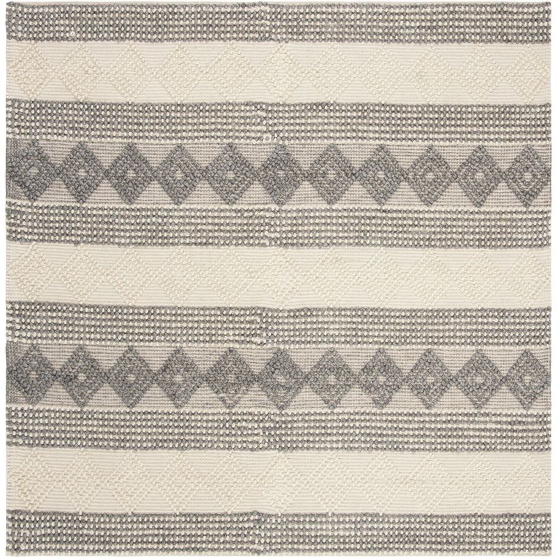 Hand-Tufted Coastal Elegance Gray Wool 6' Square Rug