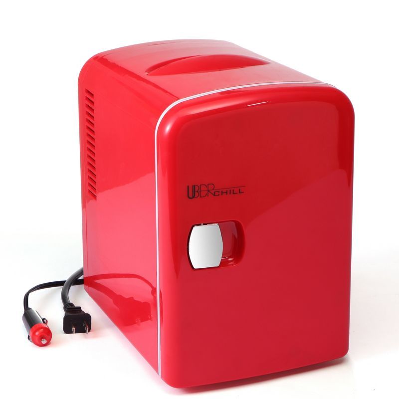 Compact Red Thermoelectric Mini Fridge for RV and Home