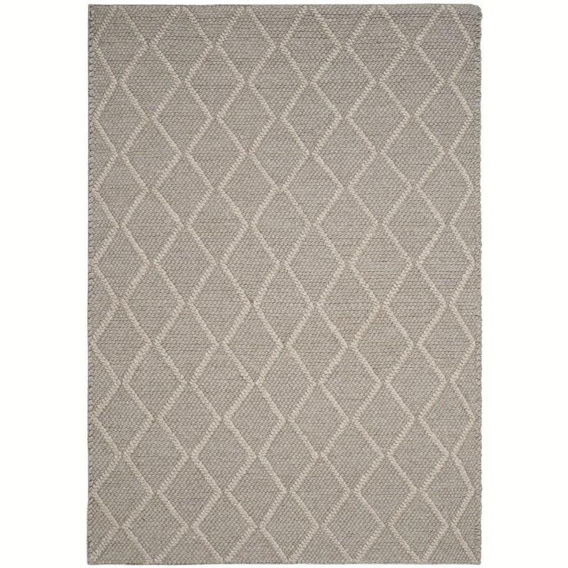 Gray Hand-Tufted Wool and Silk 6' x 9' Area Rug