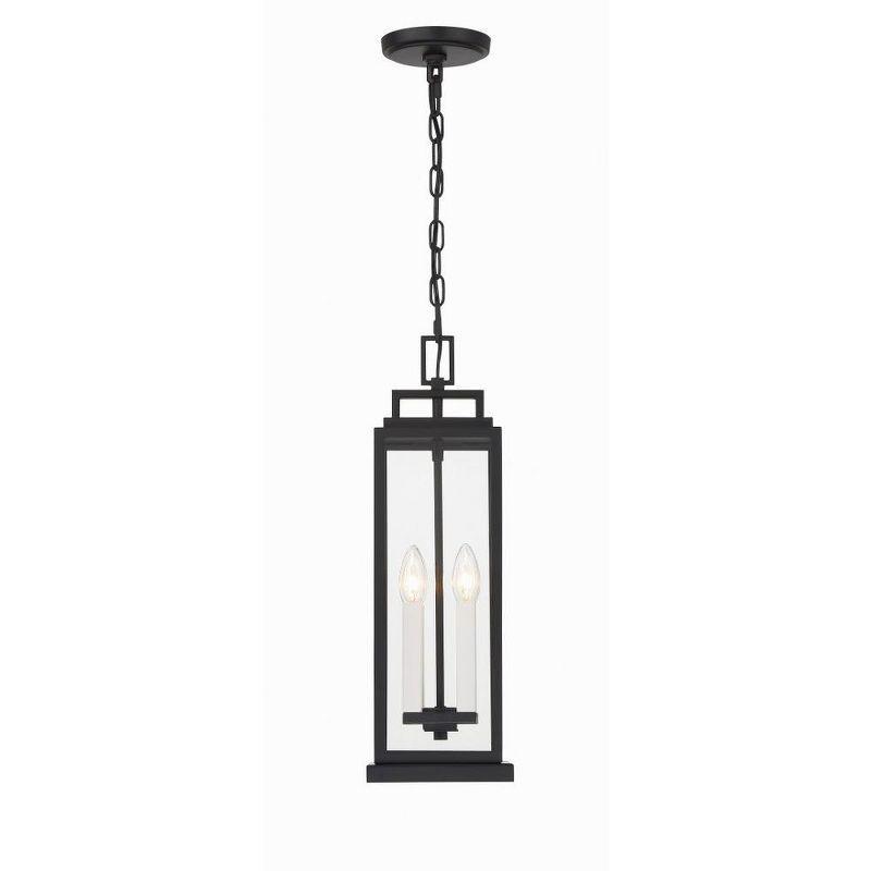 Aspen Matte Black Glass 4-Light Outdoor Pendant