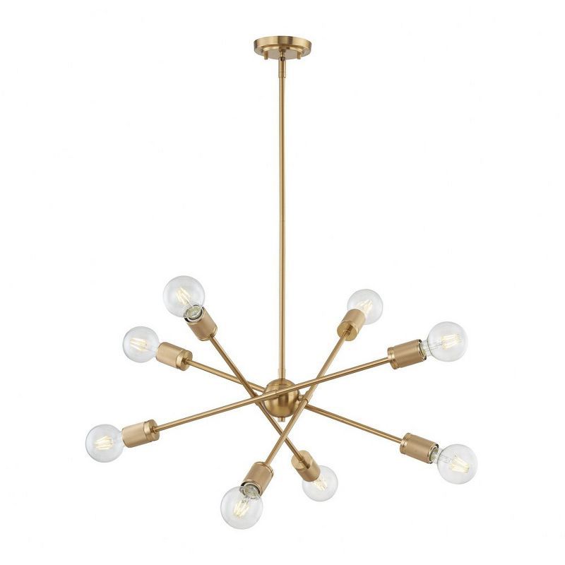 Burnished Brass 8-Light Sputnik Chandelier