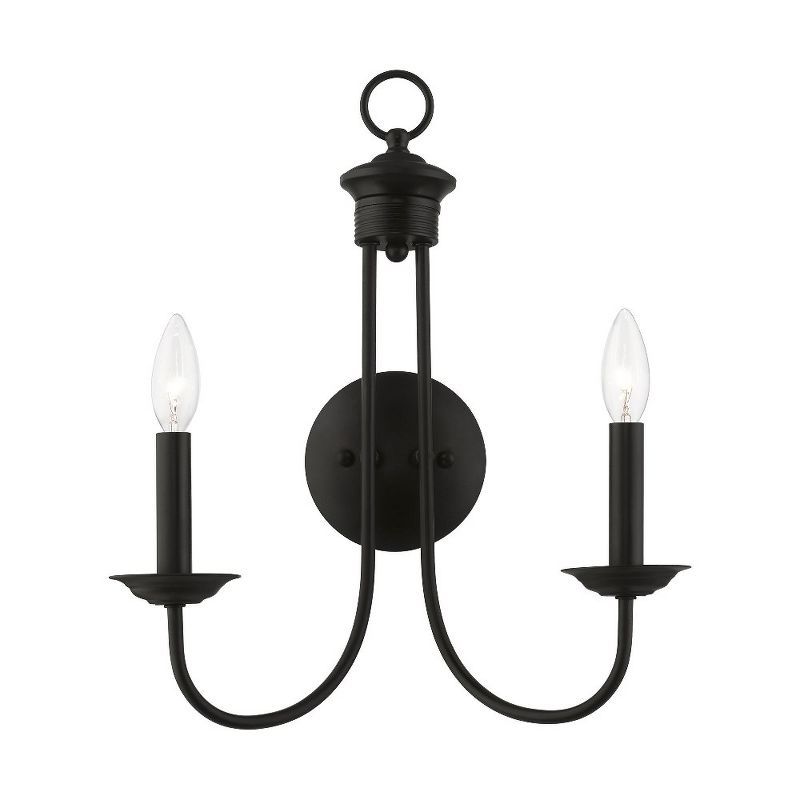 Estate Classic Black Steel 2-Light Wall Sconce