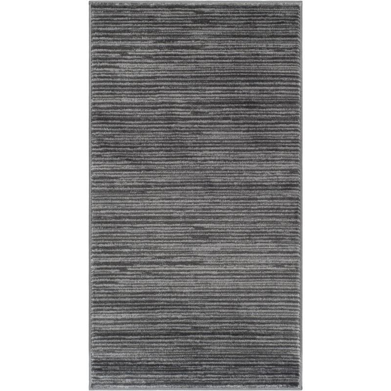 Gray Hand-knotted Reversible Synthetic Area Rug 2' x 3'