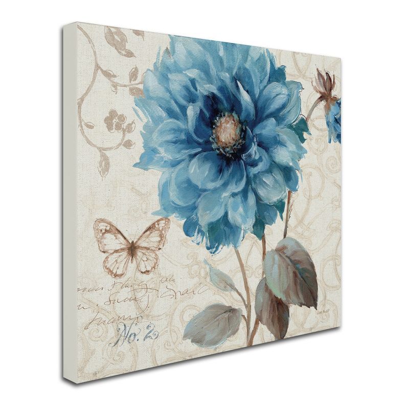 Lisa Audit Blue Floral and Butterfly Canvas Wall Art