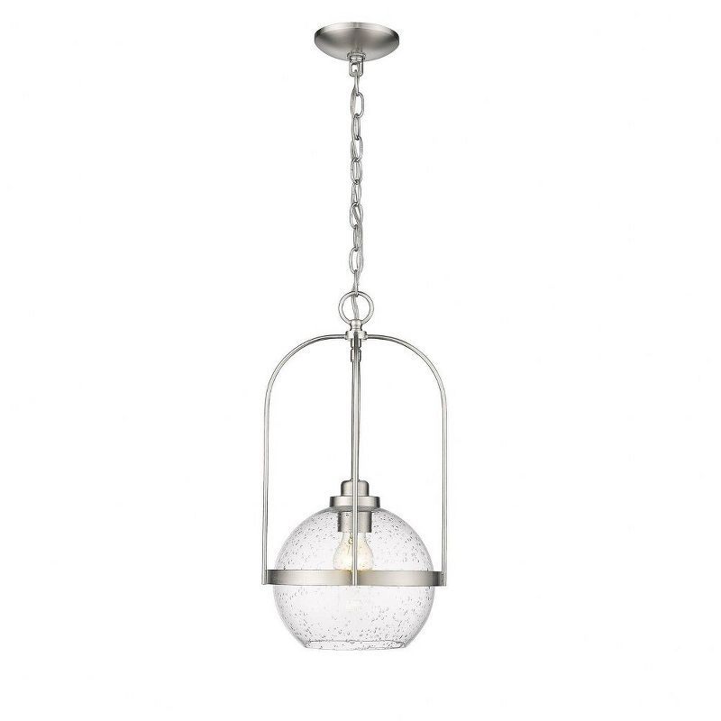 Devonshire Classic Globe Pendant in Brushed Nickel with Seeded Glass