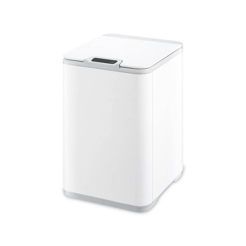 White Plastic 2.6 Gallon Motion Sensor Trash Can