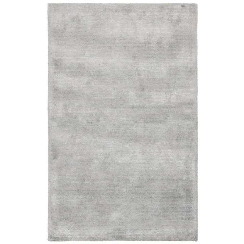 Hand-Loomed Gray Wool & Viscose 4' x 6' Tufted Rectangular Rug