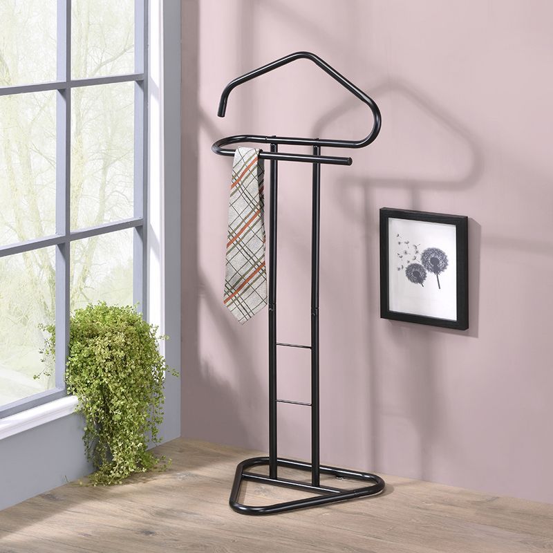 Kalblins Black Metal Clothing Wardrobe Suit Valet Rack Stand