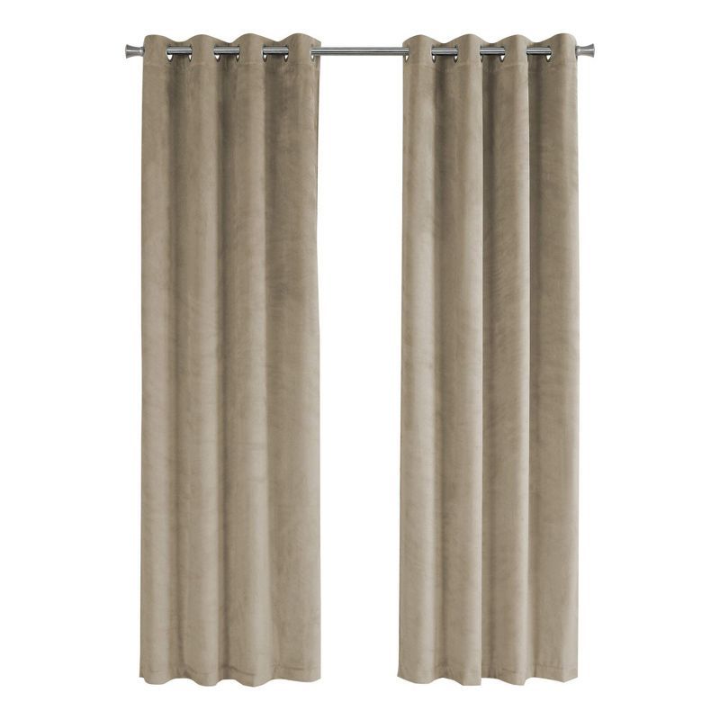 Cream Velvet Blackout Grommet Curtain Panels Set