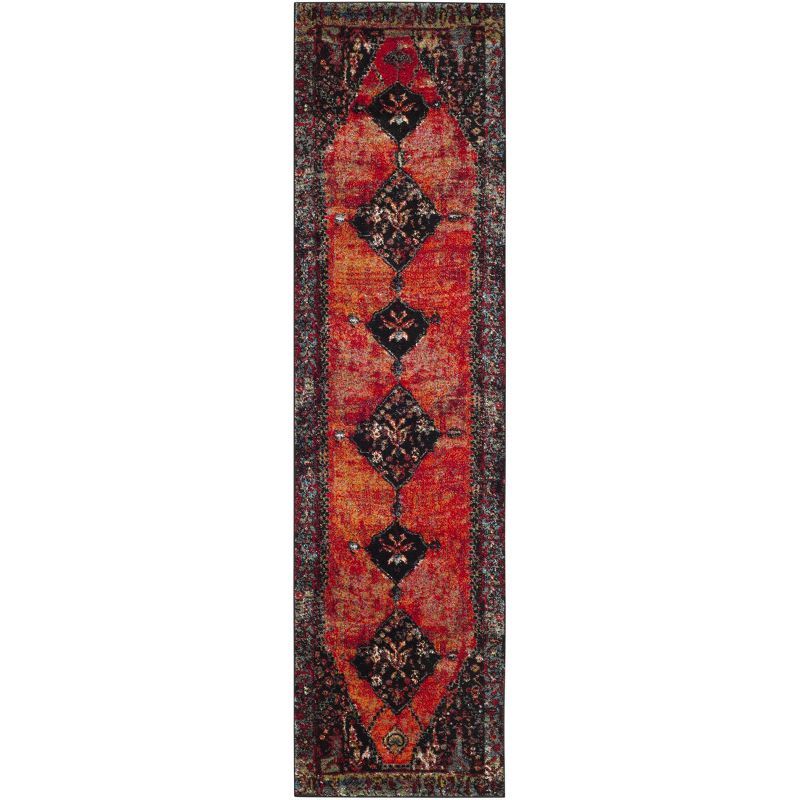 Elysian Fields Black Synthetic 26" Hand-Knotted Easy Care Runner Rug