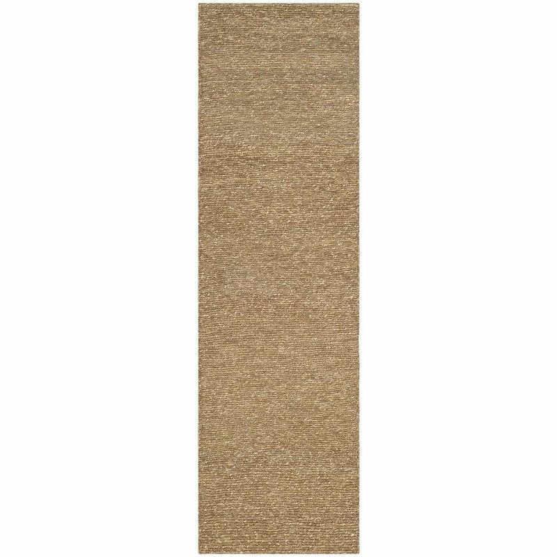 Natural Handwoven Seagrass and Cotton Runner Rug