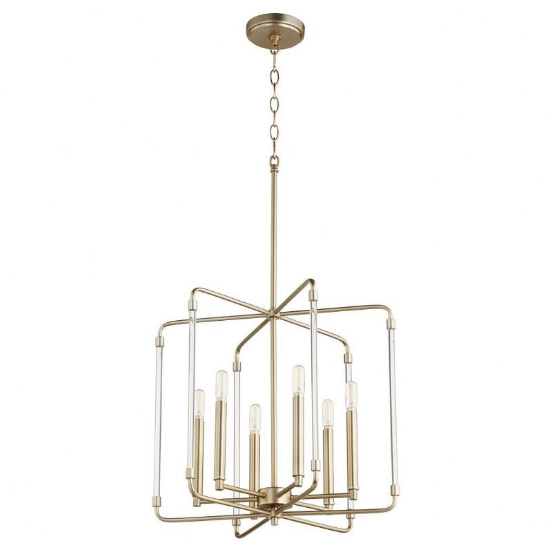 Elegant Aged Brass Optic 6-Light Contemporary Pendant