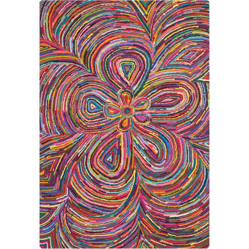 Handmade Multicolor Wool Tufted Area Rug, 6' x 9'